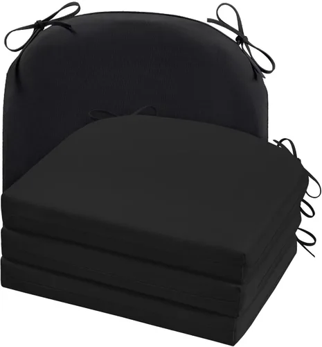 Vista 17 de Cozyide Cojines para sillas de exterior, cojines de asiento de patio impermeables con correas ajustables, cojines cuadrados para sillas de patio