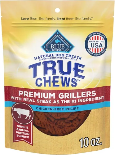 Vista 11 de Blue Buffalo True Chews Premium Grillers Golosinas Naturales para Perros, Pollo, Bolsa de 12 onzas