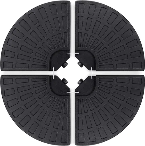 eZone Soporte circular para sombrilla de patio con desplazamiento en voladizo de 4 piezas, la base llena hasta 160 libras