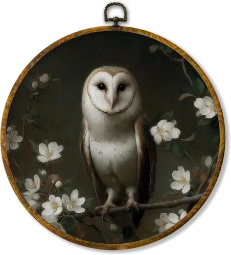 Vista 86 de Hiuwevt Decoración de pared ovalada rústica para el día de la lavandería, impresiones de lienzo retro con marco de perro de campo, decoración