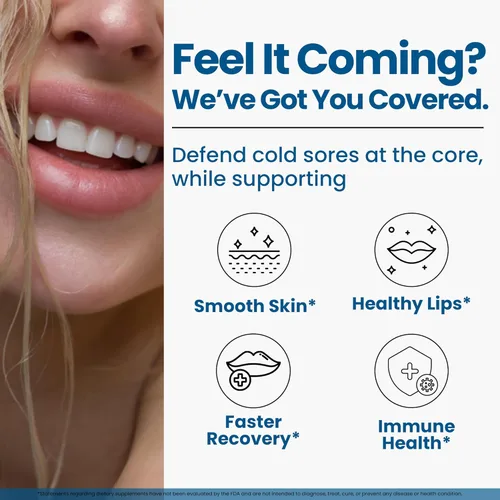Vista 4 de Tratamiento de lisina para el herpes labial con preprobióticos y VIT C Suministro de 1 mes Cápsulas de lisina supercargadas con Rhamnosus