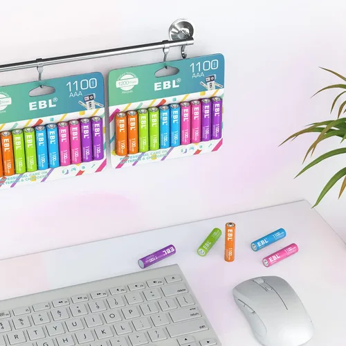 Vista 7 de EBL Pilas AAA recargables 10 unidades, 1.2V NiMH precargadas triple A batería 1100mAh