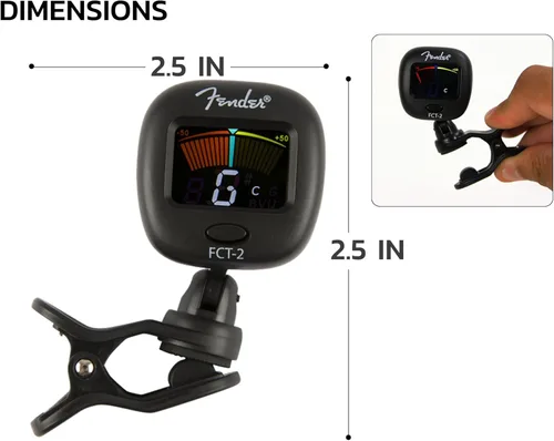 Vista 7 de Fender FCT-2 Afinador profesional con clip
