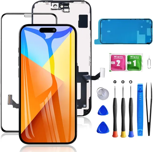 Vista 18 de para iPhone 15 Plus Reemplazo de pantalla de 6.7 pulgadas, ensamblaje frontal de pantalla táctil LCD digitalizador 3D con sello