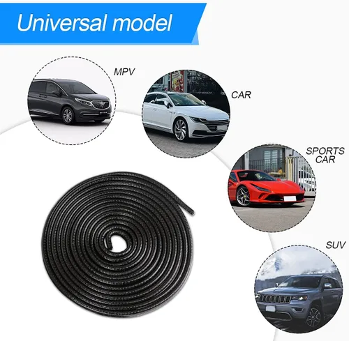 Vista 6 de Protector de borde para puerta de automóvil, sello de goma universal en forma de U, protectores de borde de barco de aluminio, no requiere