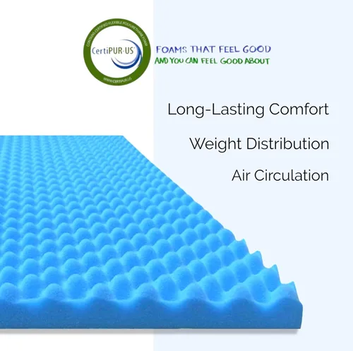 Vista 3 de Cubrecolchón de espuma Airflow, almohadilla de espuma en forma de caja de huevos, almohadilla de colchón para hospital y cubrecolchón para soporte