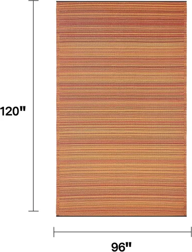 Vista 122 de Fab Habitat Alfombra Rayada para Exteriores - Impermeable, Resistente a la Decoloración, Sin Arrugas, Reversible - Plástico Reciclado Premium