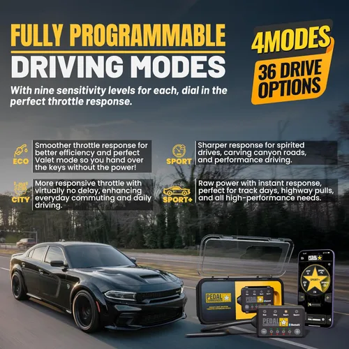 Vista 5 de Controlador de Respuesta del Acelerador PEDAL COMMANDER Compatible con Dodge Charger 2007-2024, 4 Modos de Conducción, 36 Niveles Ajustables