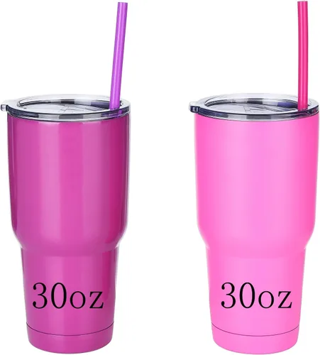 Vista 4 de ALINK Pajitas de silicona reutilizables para batidos, 12 pulgadas, extra largas, flexibles, de medio galón, repuesto para taza de viaje alta, vaso