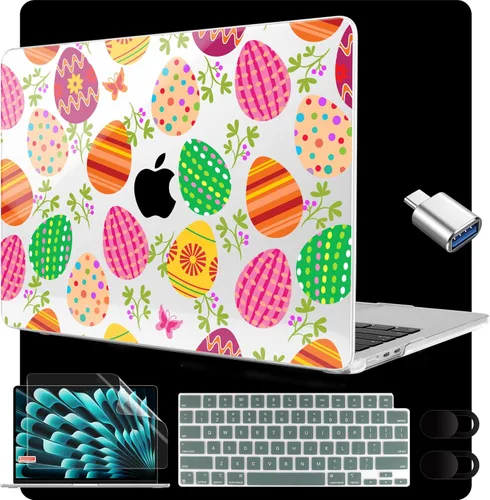 Vista 48 de MEEgoodo Funda para MacBook Air M4/M3/M2 de 15.3 pulgadas 2025 2024 2023, compatible con el modelo (A3241/A3114/A2941) para MacBook Air de 15