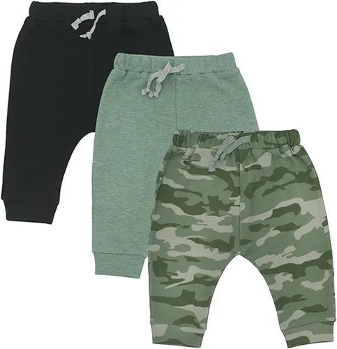 Paquete de 3 pantalones y leggings flexibles unisex para bebé