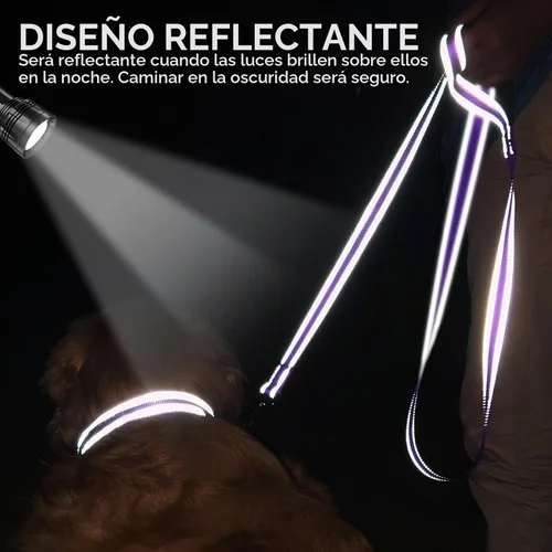 Vista 5 de Joytale - Correa reflectante de doble cara para perro, 6, 5 y 4 pies, resistente de nailon, asa acolchada, para pasear perros pequeños y medianos