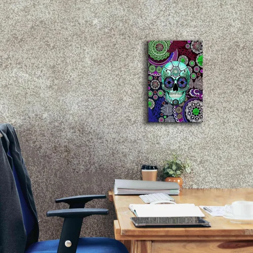 Vista 4 de Epic Graffiti 'Sugar Skull Sombrero Night' de Fusion Idol Arts, arte de pared en lienzo, 12 x 18 pulgadas