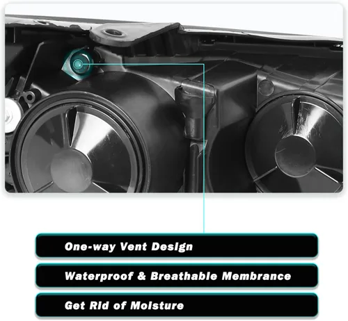 Vista 4 de TUSDAR Conjunto de faros delanteros de repuesto para Kia Optima 2011, 2012, 2013, carcasa negra con reflector ámbar, lado del conductor