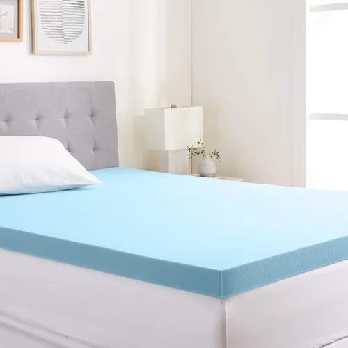 Vista 11 de Yaxa Basics Cubrecolchón de espuma viscoelástica con gel refrescante, certificado CertiPUR-US, 3 pulgadas, Queen, color azul