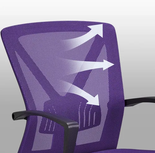 Vista 34 de Topeakmart Silla de escritorio de malla para computadora con ruedas, ergonómica, altura ajustable, brazos abatibles giratorios y soporte lumbar