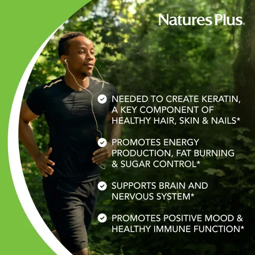 Vista 4 de NaturesPlus Biotin 10,000 mcg - 90 tabletas de liberación sostenida - Soporte para cabello, piel y uñas - Vitamina B de alta potencia - Vegetariano