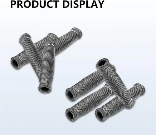 Vista 6 de 8 botas de protección de bujías, botas de alambre de bujía de 1200 grados, funda protectora de protección térmica, funda aislante de protección Negro