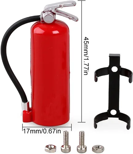 Vista 3 de Accesorios de decoración de coche RC Mini tanque de combustible RC Extintor de incendios para 1/10 RC TRX4 Axial SCX10 Redcat GEN7 gen8 D90 TF2 CC01