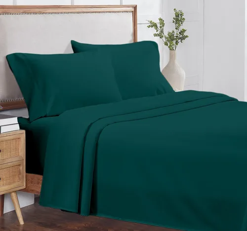 Vista 21 de Juego de sábanas de 4 piezas, tamaño individual, juego de sábanas 100% algodón orgánico, sábanas de 800 hilos, suaves y transpirables, sábanas