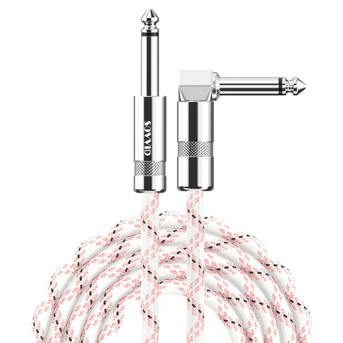 Vista 19 de Paquete de 2 cables para instrumento de 10 pies, cable para guitarra eléctrica y bajo con conector de ángulo recto de 1/4 de pulgada, color negro