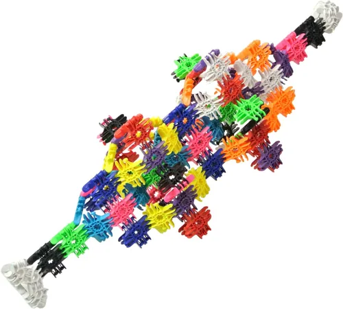 Vista 6 de Mega Flexer Rainbow Colors. Kit de bloques de construcción para niños y niñas. Aprende sobre ciencia e ingeniería con este juguete STEM STEAM.
