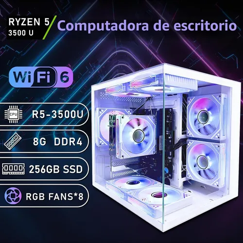 Vista 3 de suevery Computadoras de escritorio preconstruidas AMD Ryzen5 4Cores hasta