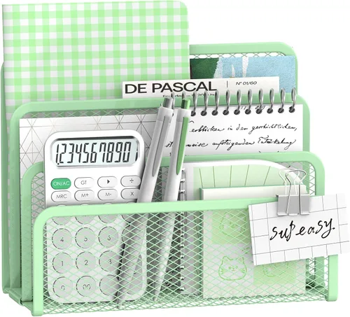 Organizador de correo para escritorio, soporte para archivos de correo con Verde menta
