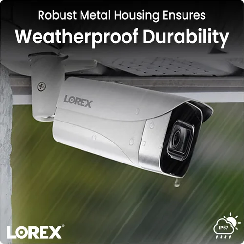 Vista 3 de Cámara de bala metálica Lorex 4K – Cámara adicional de seguridad para el hogar con alimentación PoE – Detección de movimiento