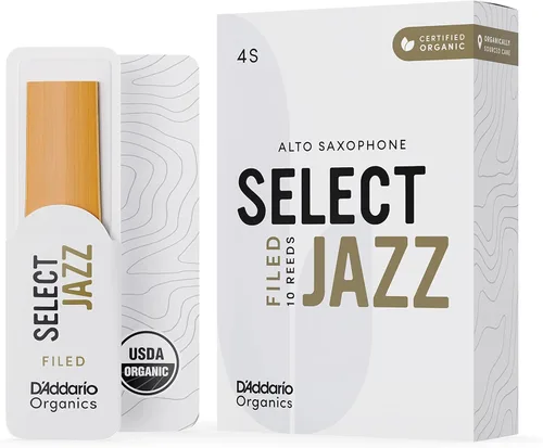 Vista 7 de D'Addario Organic Select Jazz Filed - Cañas de saxofón alto - Cañas de saxo - Selladas individualmente - 3 Medium, paquete de 10