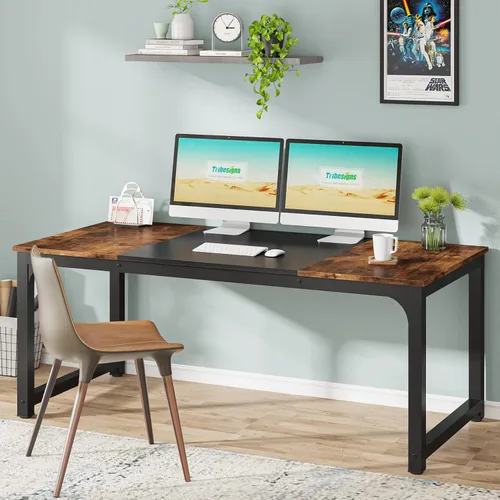 Vista 206 de Tribesigns - Escritorio moderno para computadora, 70.8 x 35.4 pulgadas, escritorio ejecutivo grande de oficina, mesa de estudio, estación de trabajo
