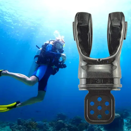 Vista 3 de Tookie Denpetec - Boquilla de buceo, boquilla de buceo, equipo práctico, mordida de silicona, moldeable, buceo, regulador con envoltura de corbata