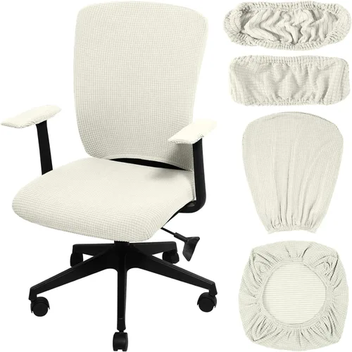 Vista 13 de Tallew Juego de 4 fundas protectoras universales para sillas de oficina, fundas de asiento elásticas para sillas de oficina, fundas