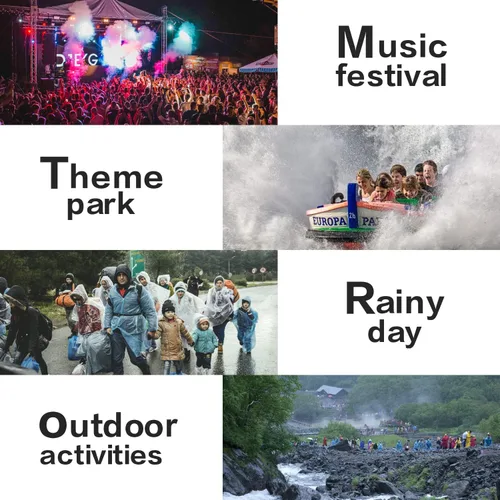 Vista 7 de Impermeable de EVA a prueba de agua poncho con capucha reutilizable para la lluvia unisex para hombres y mujeres ligero y transparente ropa