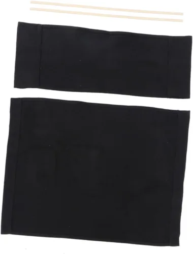 BESPORTBLE 1 juego de funda de repuesto de lona, color negro, casual, para silla de director, asiento y respaldo de lona con palo de madera para