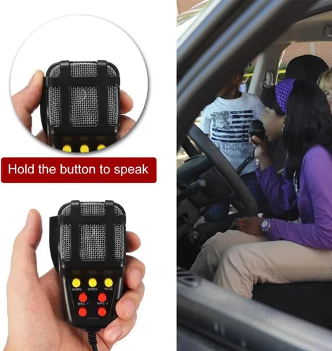 Vista 3 de Partol Cuerno de sirena de coche 5 tonos altavoz de sirena de vehículo con micrófono sistema de altavoz PA 12 V 100 W amplificador de sonido