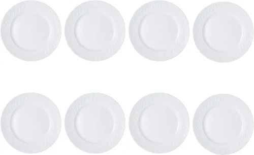 Vista 8 de Pfaltzgraff Sylvia - Juego de vajilla de 32 piezas en color blanco, servicio para 8, platos, cuencos y tazas de gres resistente, aptos