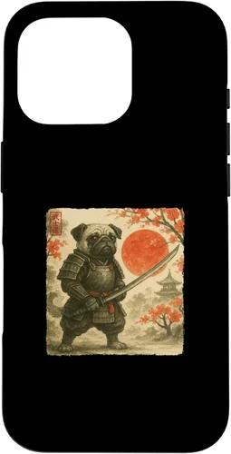 Vista 20 de Pug Samurai Japanese Warrior Costume Sumi-e Art Funny Case for iPhone 16
