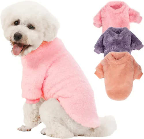 Vista 7 de Suéter para Perro, Paquete de 2 Suéteres para Perros Pequeños, Ropa para Perros Pequeños Niña Niño, Suéter Ultra Suave y Cálido para Cachorro Abrigo