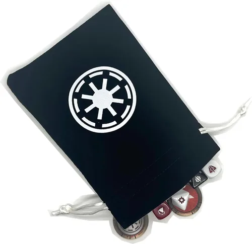 Vista 2 de Bolsa de dados inspirada en precuela (negro, República Galáctica), ideal para legión, fichas