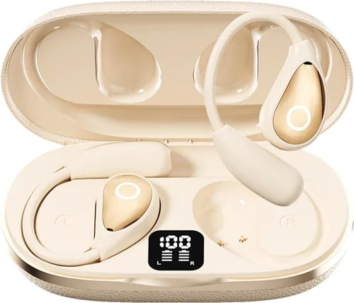 Vista 9 de Auriculares CuiSuto con orejeras inalámbricas Bluetooth, 60 horas de reproducción, sonido estéreo con orejeras IPX7 a prueba de agua y cancelación