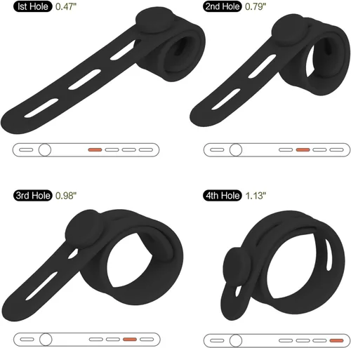 Vista 3 de Donruby 24 bridas de silicona – Reutilizables y lavables con hebillas de bloqueo, correas ajustables de organización de cables, organizador de Blanco