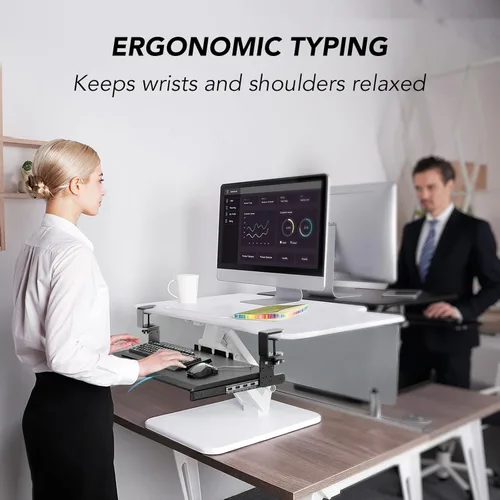 Vista 9 de AX WABER AX01WB01 - Bandeja extraíble para teclado debajo del escritorio con sistema de montaje de abrazadera C ajustable extra resistente, 27.3