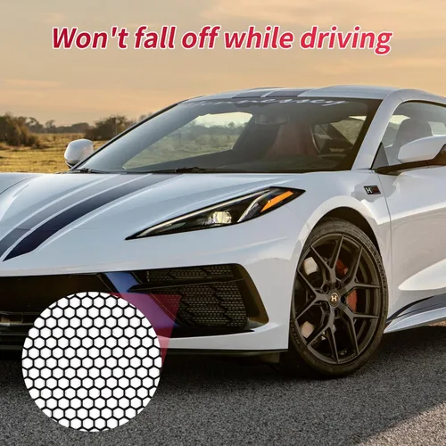 Vista 6 de AggAuto Malla de ventilación para automóvil compatible con Chevy Corvette C8 2020-2023, 2 piezas de aleación de aluminio con agujero de panal