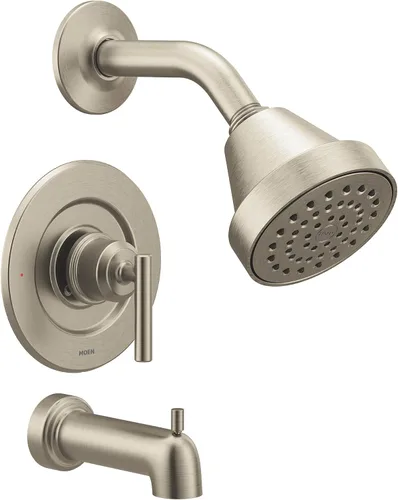 Moen Gibson T2903EPBN - Moderna moldura de ducha con equilibrio de presión de níquel cepillado y rendimiento ecológico, con cabezal de ducha de una