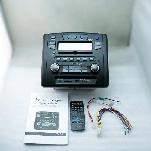 Vista 2 de iRV Technology iRV34 AM/FM/CD/DVD/MP3/MP4 /USB/SD/HDMI/Digital2.1/Sonido Surround/Bluetooth 3 zonas de montaje en pared RV Radio estéreo