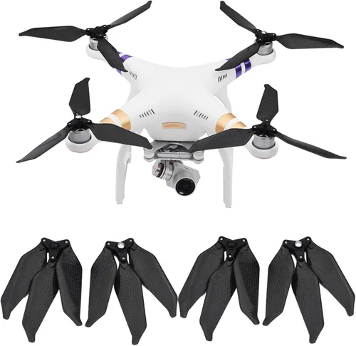 Vista 5 de ZEZEFUFU 4* Hélices plegables de 3 cuchillas de fibra de carbono para accesorios DJI Phantom 3, cuchilla de accesorios de bajo ruido para drones