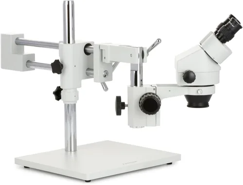 Vista 7 de AmScope SM-4B-80S Microscopio de zoom estéreo binocular profesional, ocular WH10x, aumento 7X-45X, objetivo de zoom 0.7X-4.5X, anillo de luz LED