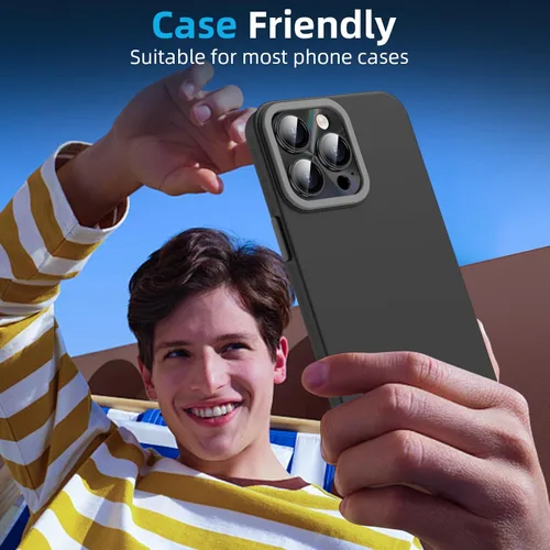 Vista 6 de YWXTW Protector de lente de cámara para iPhone 14 Pro Max/iPhone 14 Pro, [gradiente láser de litografía] [fortalecimiento 5X] Protector de pantalla