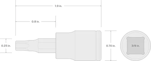 Vista 6 de TEKTON 3/8 pulgadas Drive x T10 Torx Bit Socket SHB14210